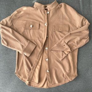 Waffle knit beige jacket